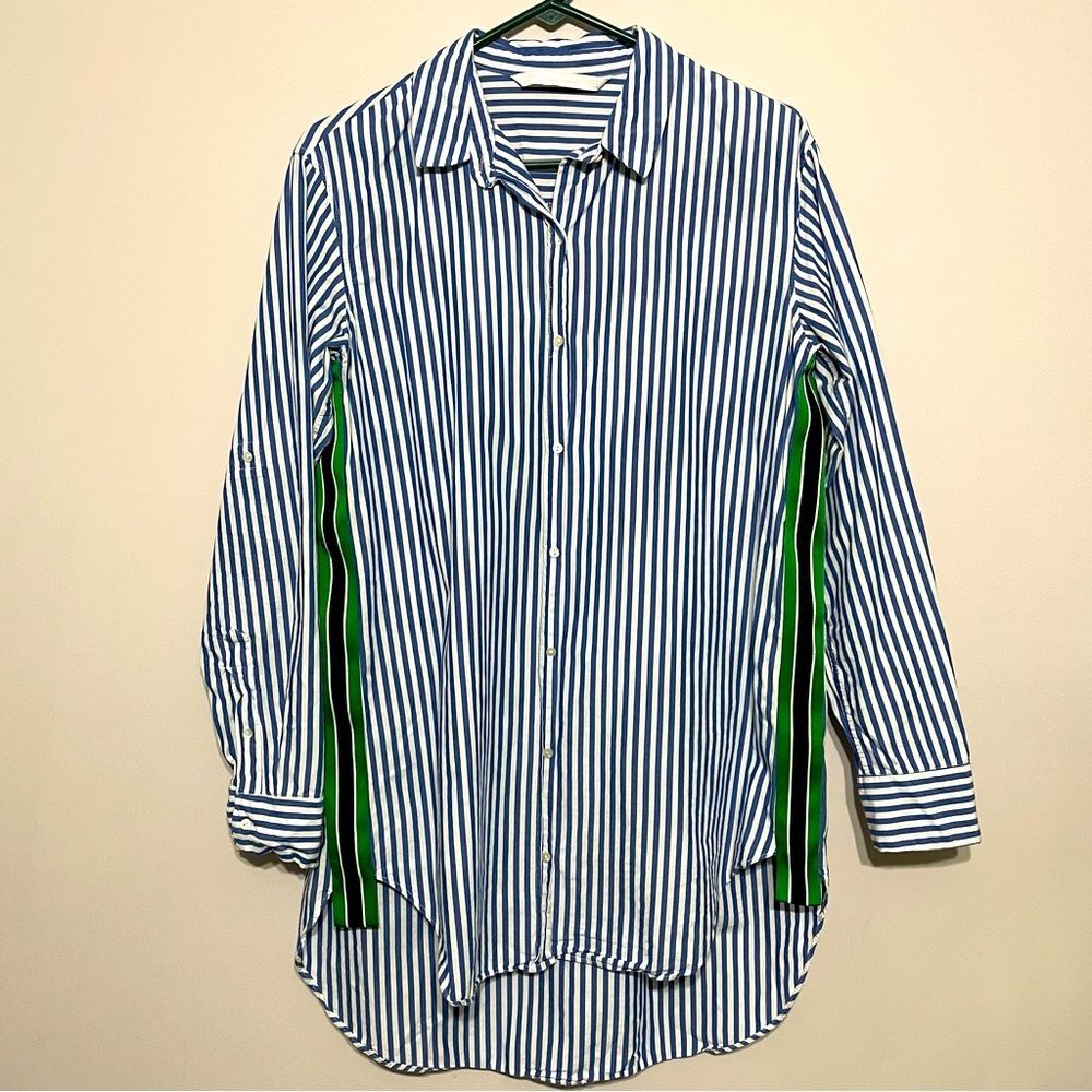 Zara Trafaluc Collection Classic Striped Popover Tunic Blouse Shirt Dress
